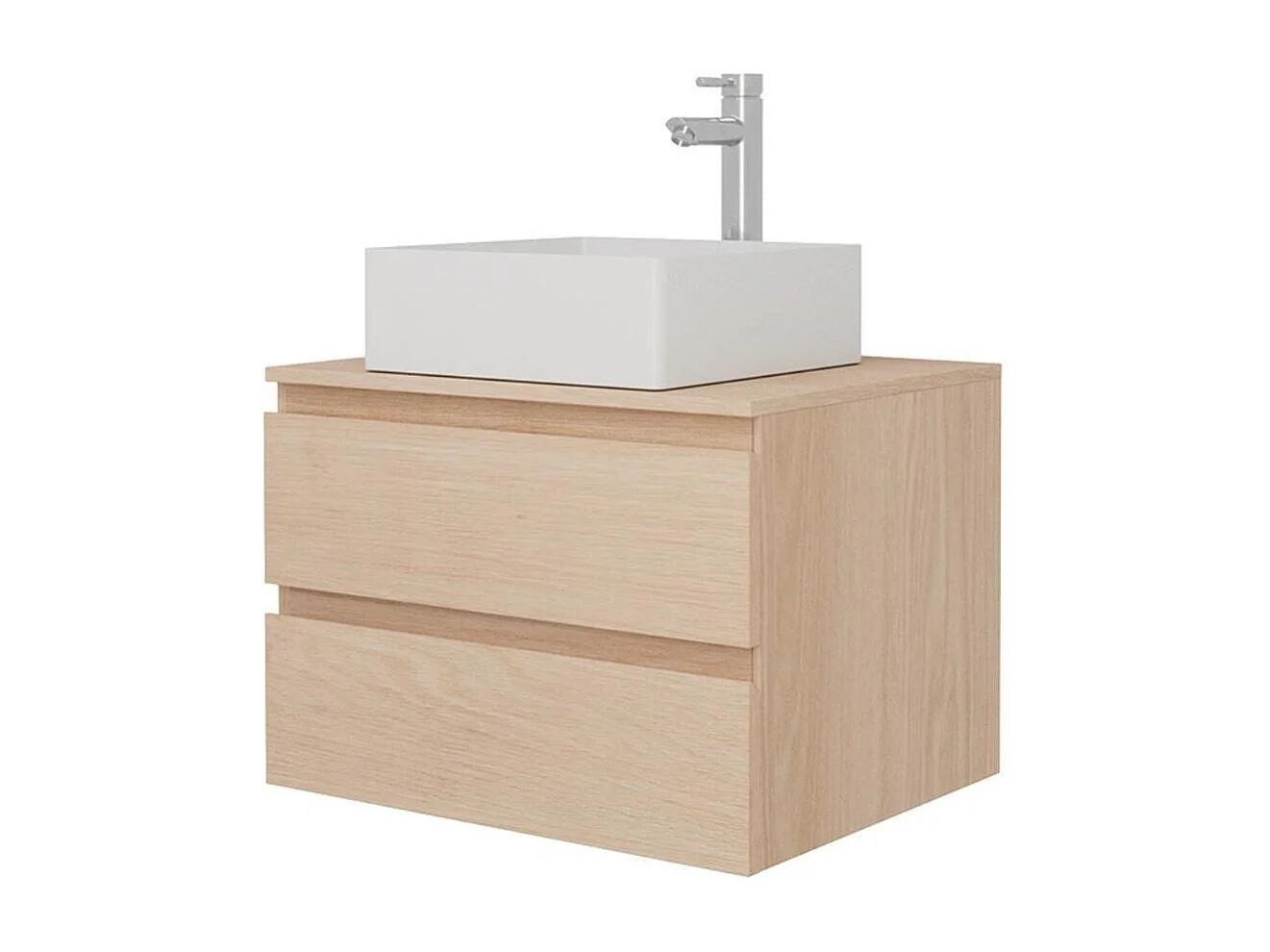 Conjunto Mueble lavabo simple 60cm + Lavabo + Grifo SORRENTO