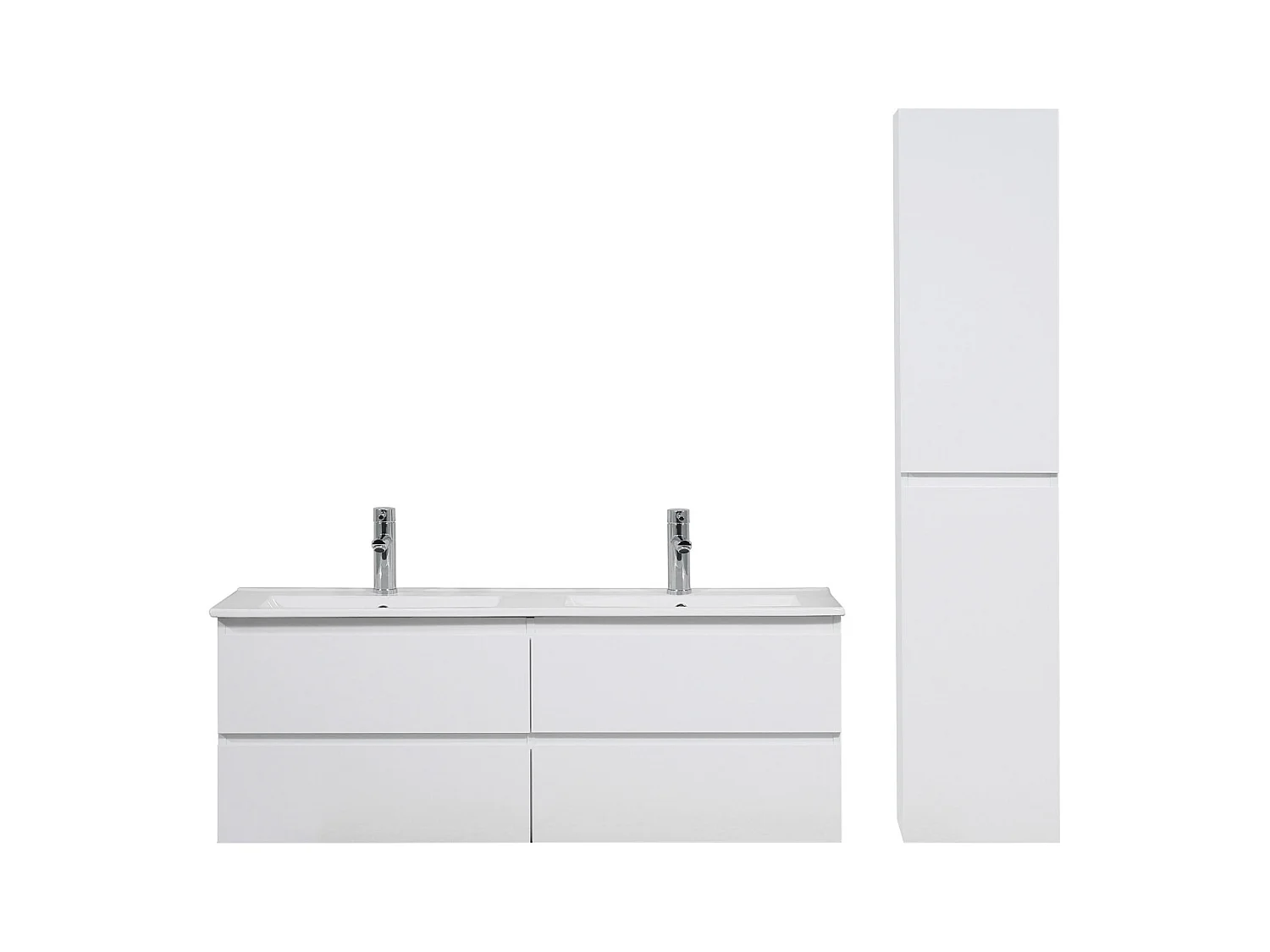 Dubbele wastafelmeubel + wastafel + SORRENTO kolom