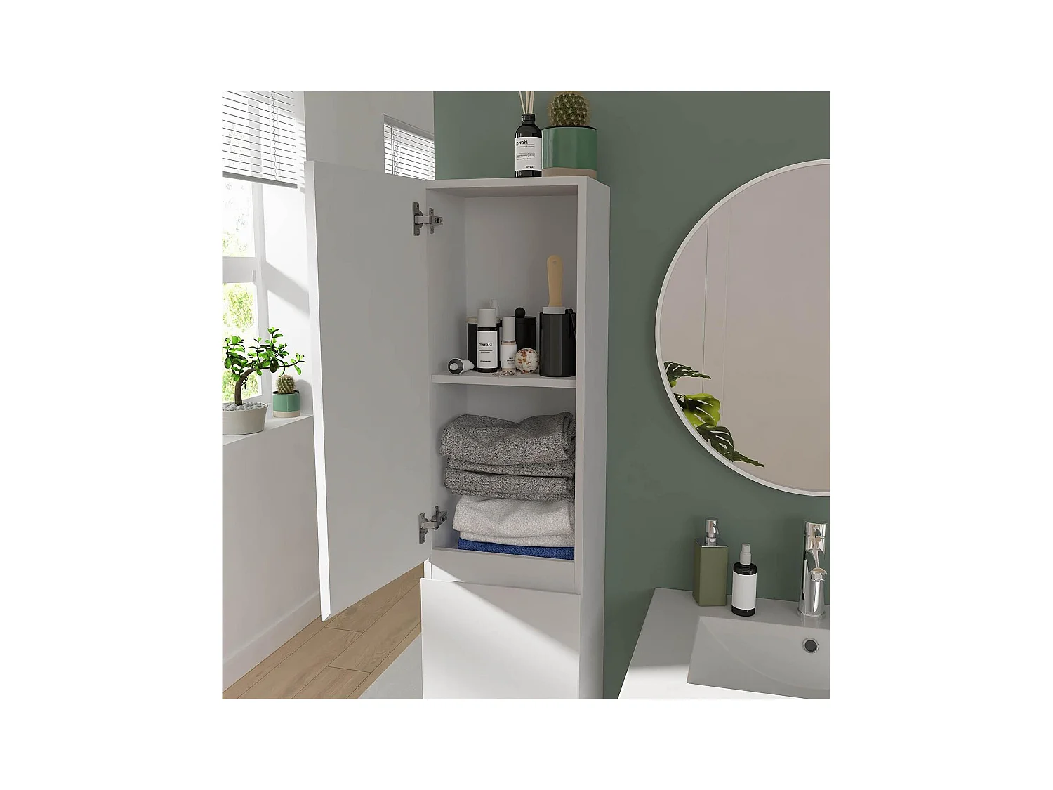 Dubbele wastafelmeubel + wastafel + SORRENTO kolom