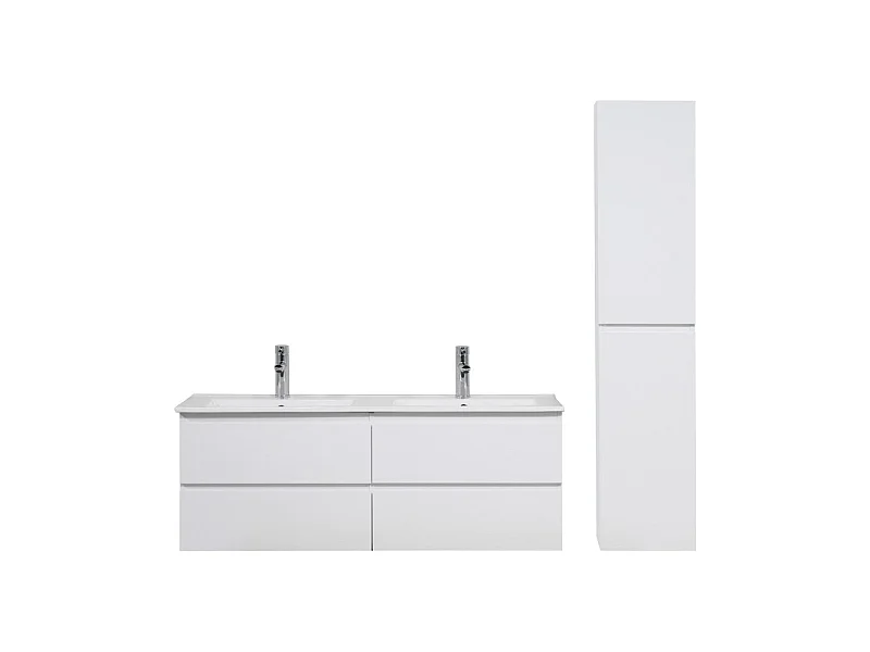 Mueble de lavabo doble + lavabo + columna SORRENTO