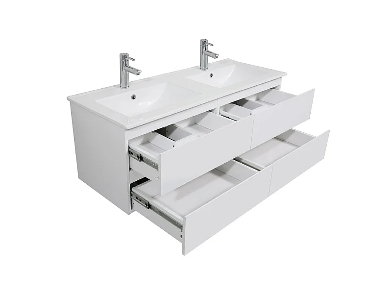 Mueble de lavabo doble + lavabo + columna SORRENTO