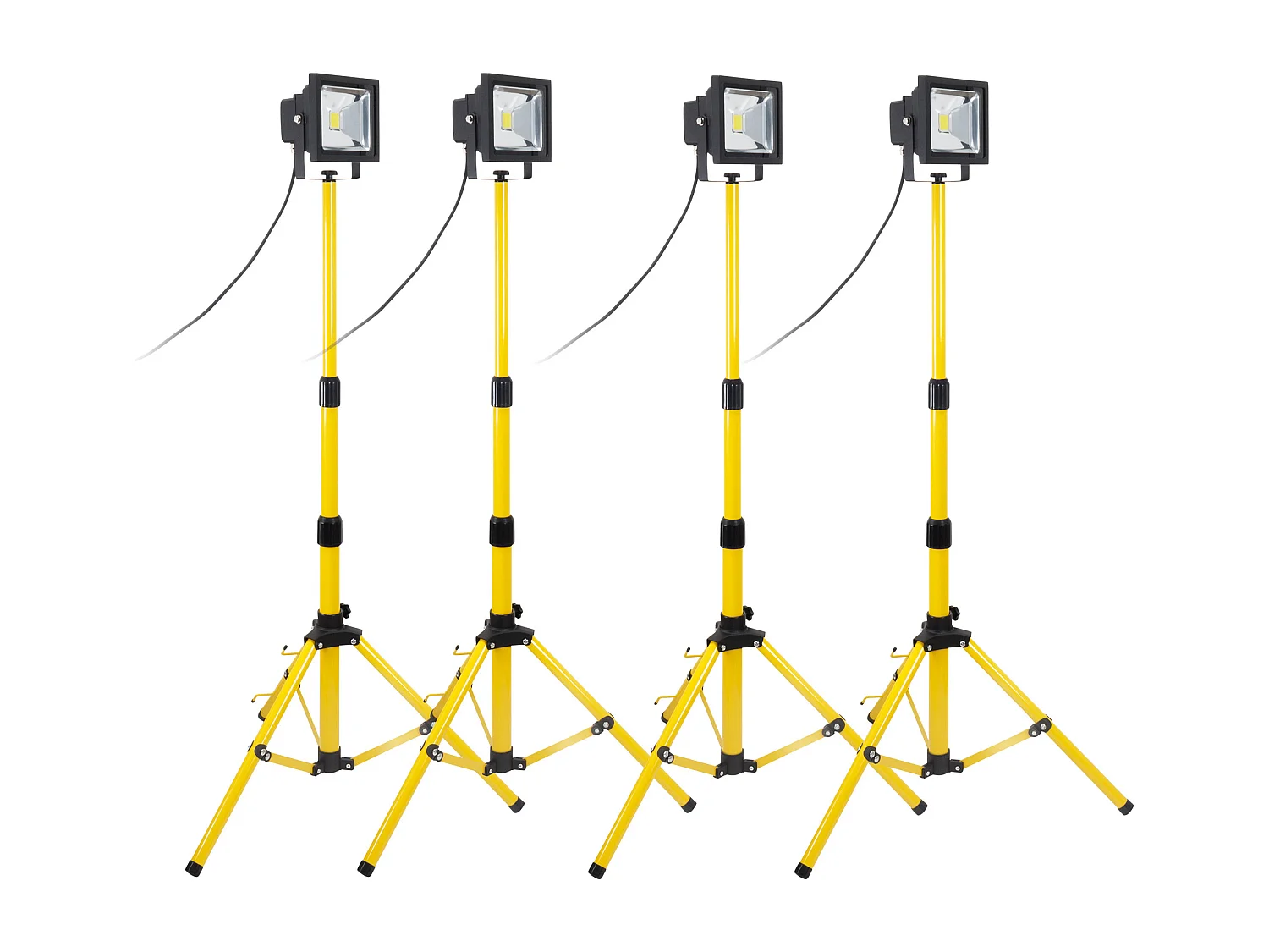 Lot de 4 Projecteurs LED 20W Jaune Chantier - IP65 - Zenitech