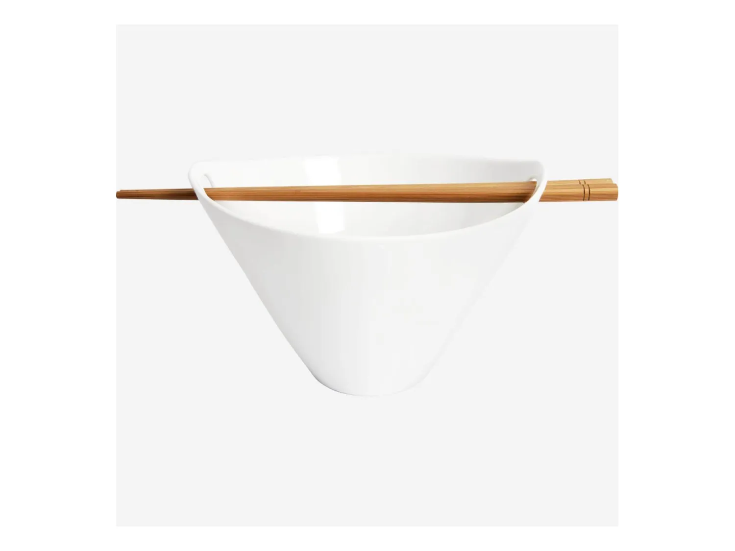 Habitat - Bol de nouilles avec baguettes en porcelaine - 8 cm - Blanc (Lot de 4) - Jersey