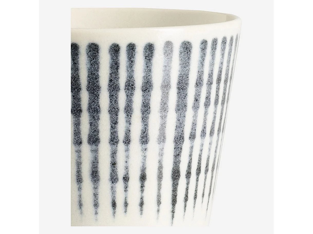 Habitat - Tasse en porcelaine - Lignes bleues - 180 ml - Pinako