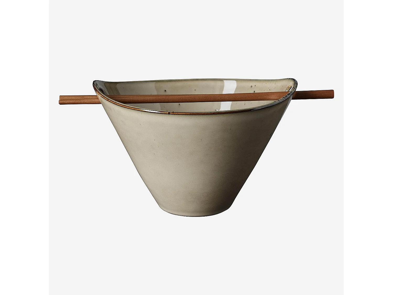 Habitat - Bol de nouilles avec baguettes en grès - 8 cm - Marron (Lot de 4) - Jersey