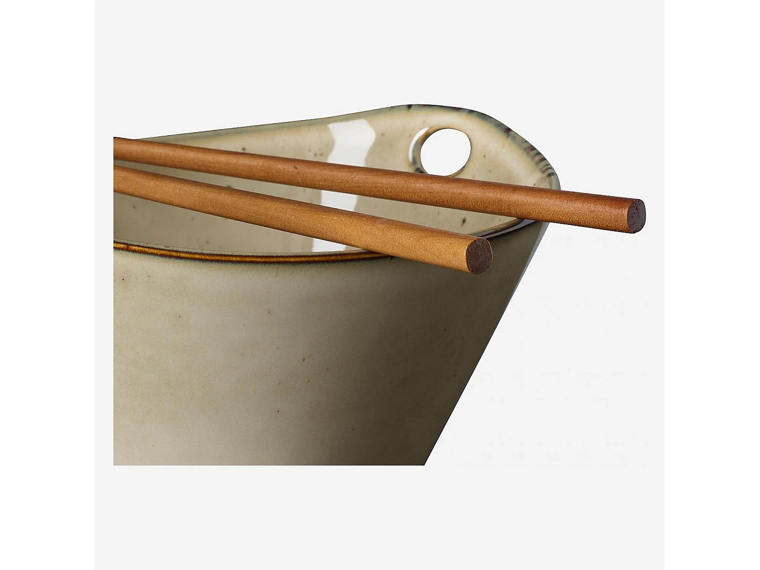 Habitat - Bol de nouilles avec baguettes en grès - 8 cm - Marron (Lot de 4) - Jersey