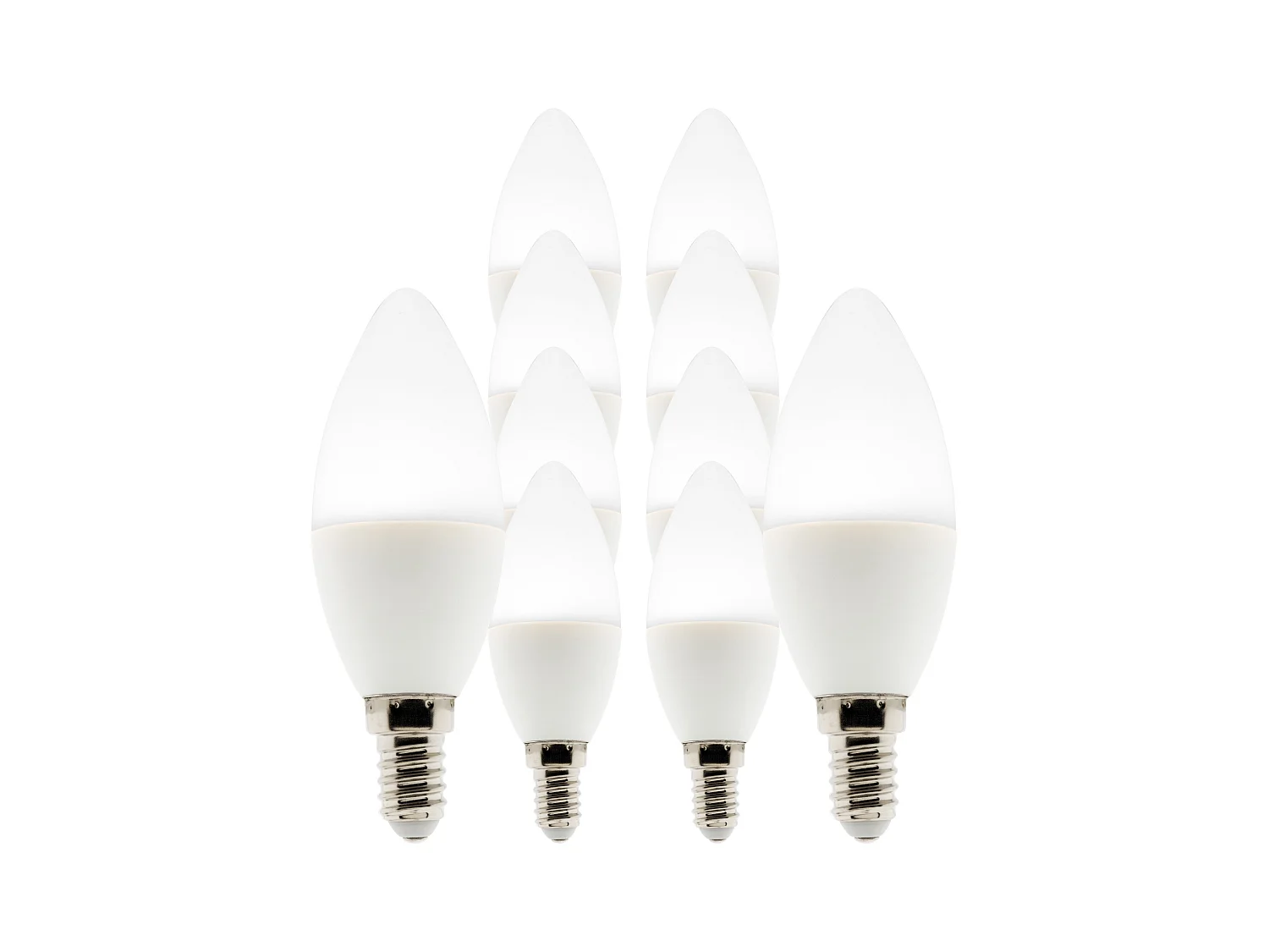 Lot de 10 ampoules LED Flamme 5W E14 400lm 6500K - Zenitech