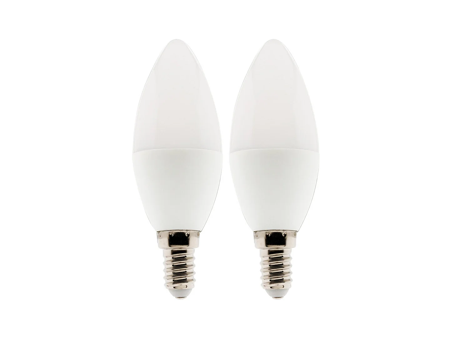 Lot de 2 ampoules LED flamme 5,2W E14 470lm 2700K - Blanc chaud - Zenitech