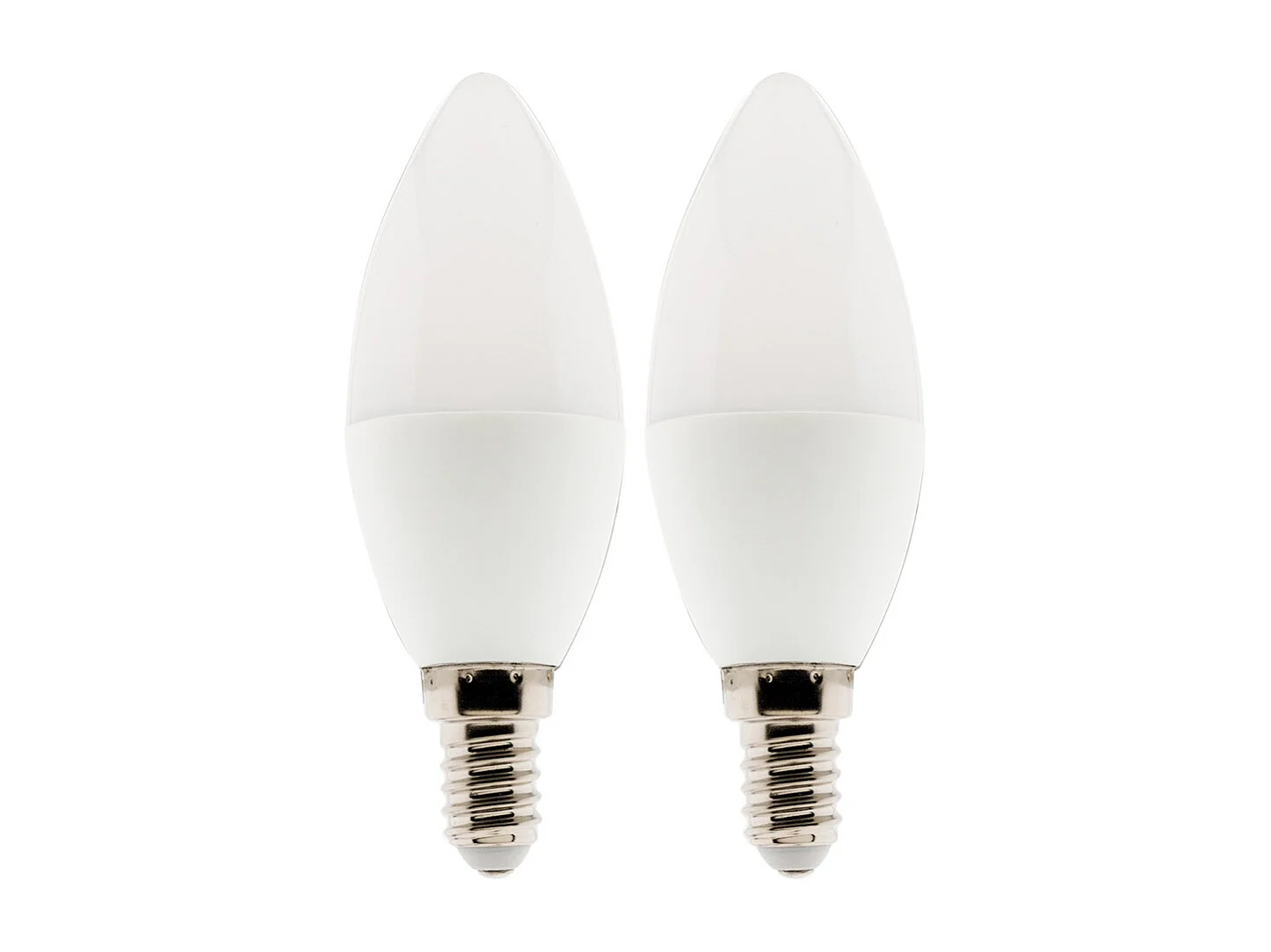 Lot de 2 ampoules LED flamme 5,2W E14 470lm 2700K - Blanc chaud - Zenitech