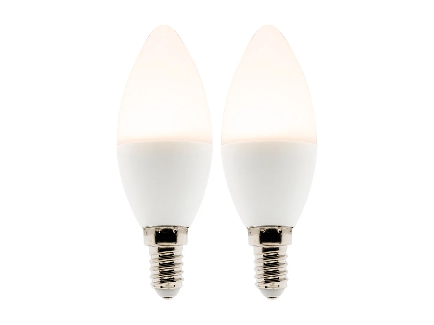 Lot de 2 ampoules LED flamme 5,2W E14 470lm 2700K - Blanc chaud - Zenitech