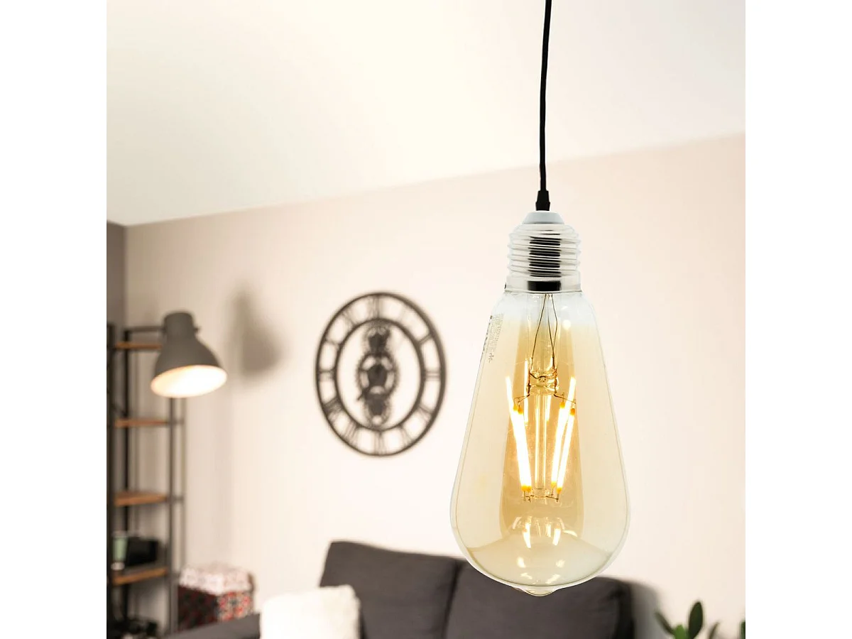 Ampoule déco filament LED ambrée 4W E27 - Elexity
