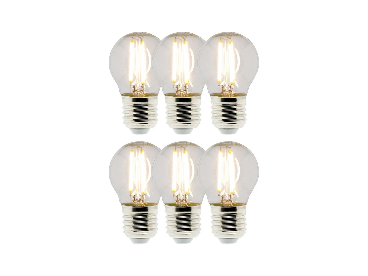 Lot de 6 Ampoules déco filament LED sphérique 4W E27 470lm 2700K - Zenitech
