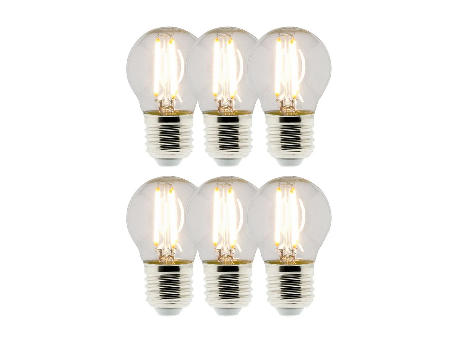 Lot de 6 Ampoules déco filament LED sphérique 4W E27 470lm 2700K - Zenitech