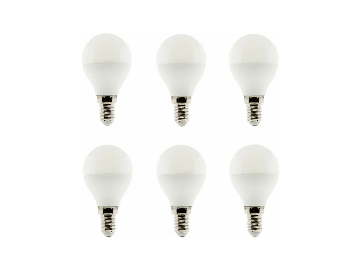 Lot de 6 ampoules LED sphériques 5W E14 400lm 6500K - Zenitech