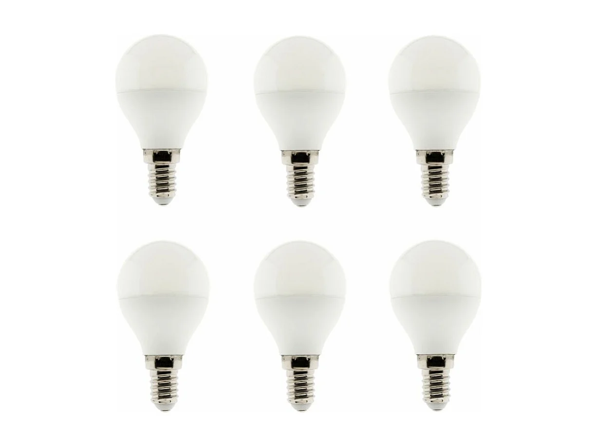 Lot de 6 ampoules LED sphériques 5W E14 400lm 6500K - Zenitech