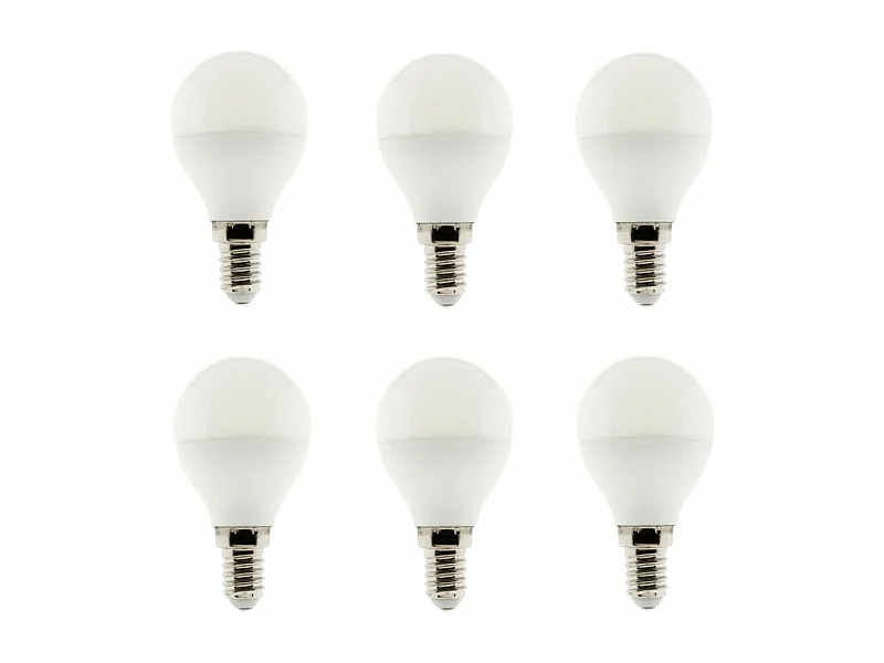 Lot de 6 ampoules LED sphériques 5W E14 400lm 6500K - Zenitech