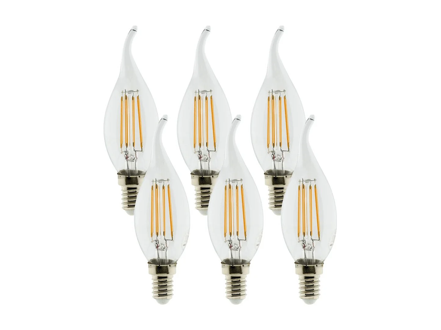 Pack de 6 ampoules LED déco filament 3W E14 Coup de vent - Zenitech