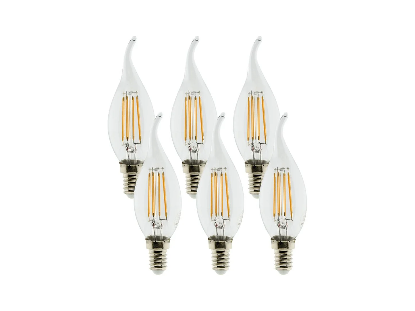 Pack de 6 ampoules LED déco filament 3W E14 Coup de vent - Zenitech