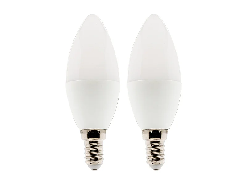 Lot de 2 ampoules LED Flamme 5W E14 400lm 6500K - Elexity