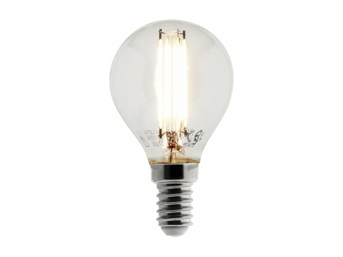 Ampoule déco filament LED sphérique 4W E14 470lm 2700K - Blanc chaud - Zenitech