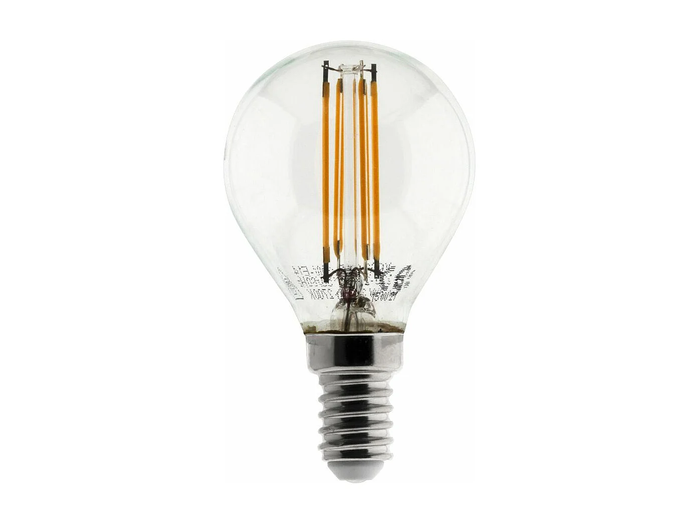 Ampoule déco filament LED sphérique 4W E14 470lm 2700K - Blanc chaud - Zenitech