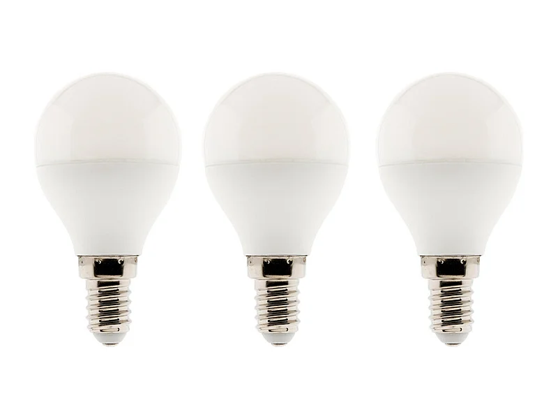 Lot de 3 ampoules LED sphériques 5,2W E14 470lm 2700K - Blanc chaud - Zenitech