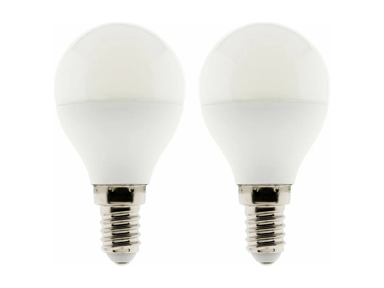 Lot de 2 ampoules LED Sphérique 5W E14 400lm 2700K - Zenitech