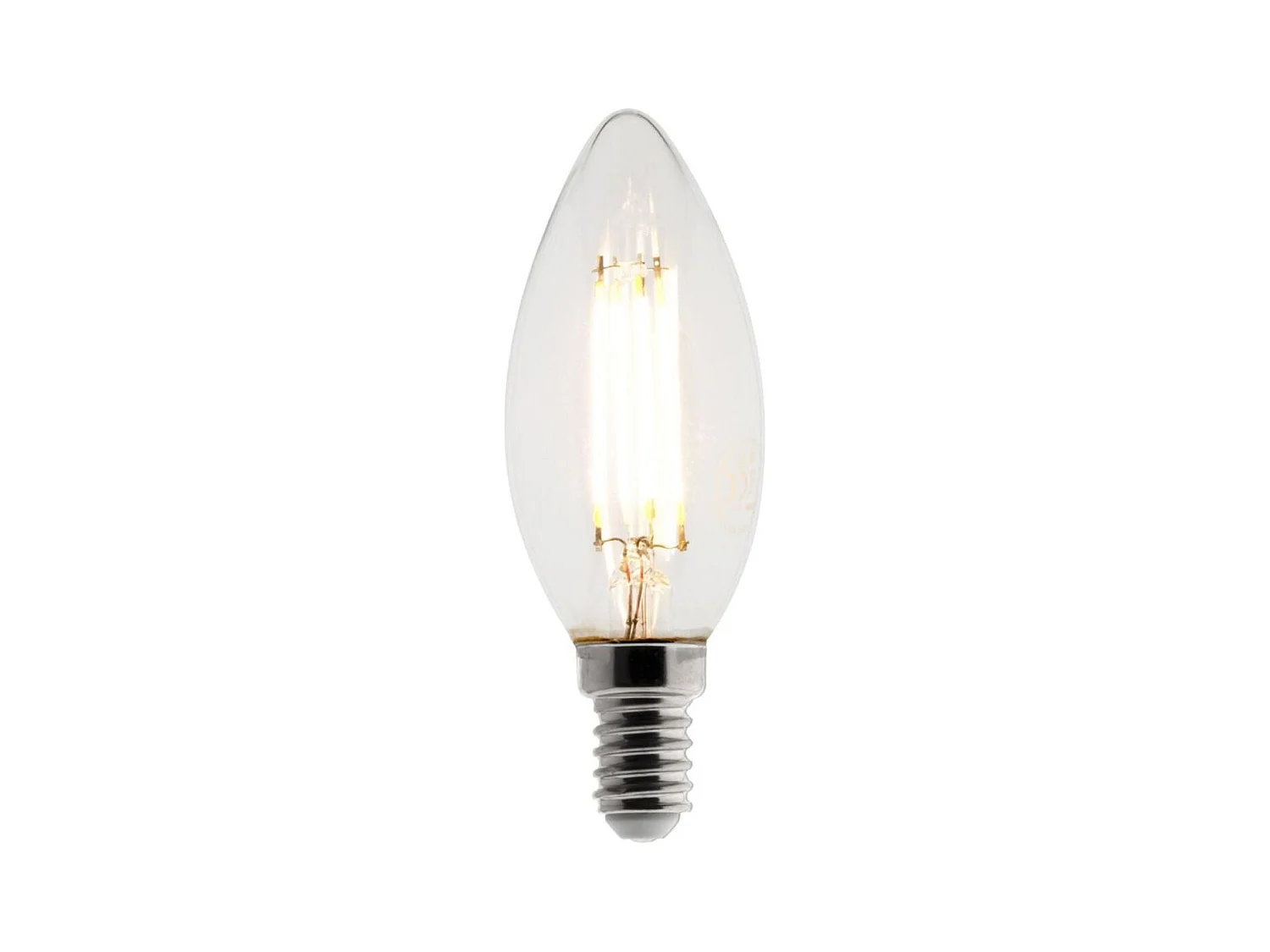 Ampoule déco filament LED Flamme 4W E14 470lm 2700K - Blanc chaud - Zenitech
