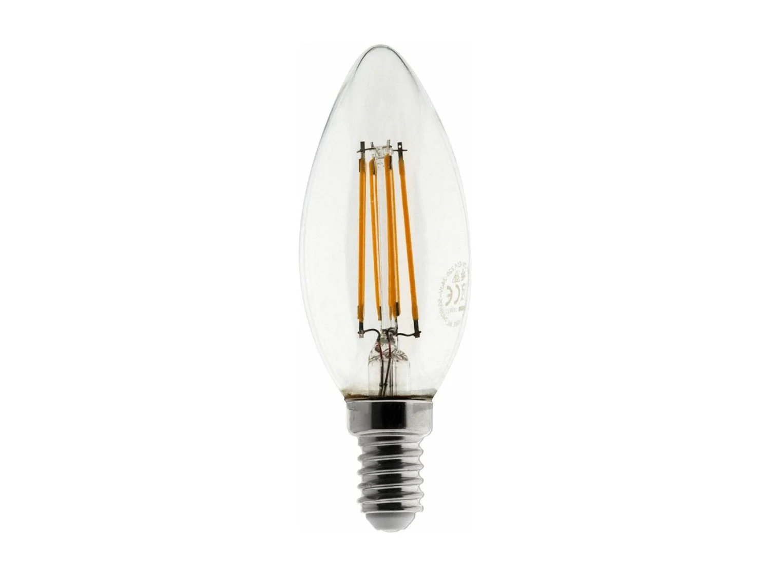 Ampoule déco filament LED Flamme 4W E14 470lm 2700K - Blanc chaud - Zenitech