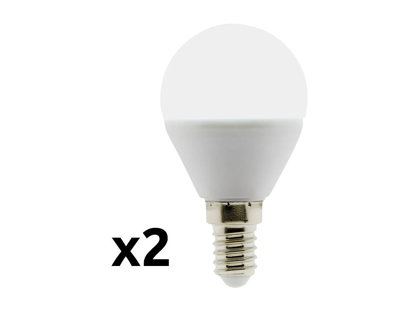 Lot de 2 ampoules LED sphériques E14 5W - Blanc chaud - 400lm 6500K  - Zenitech
