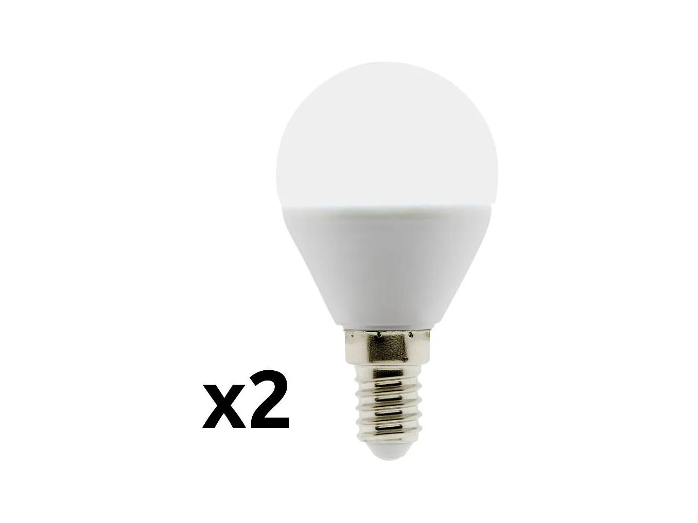 Lot de 2 ampoules LED sphériques E14 5W - Blanc chaud - 400lm 6500K  - Zenitech