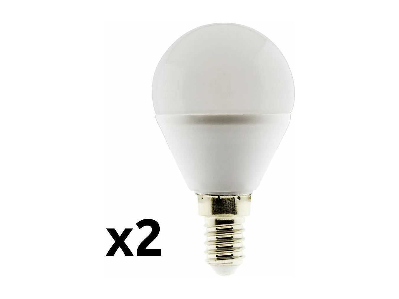 Lot de 2 ampoules LED sphériques E14 5W - Blanc chaud - 400lm 6500K  - Zenitech