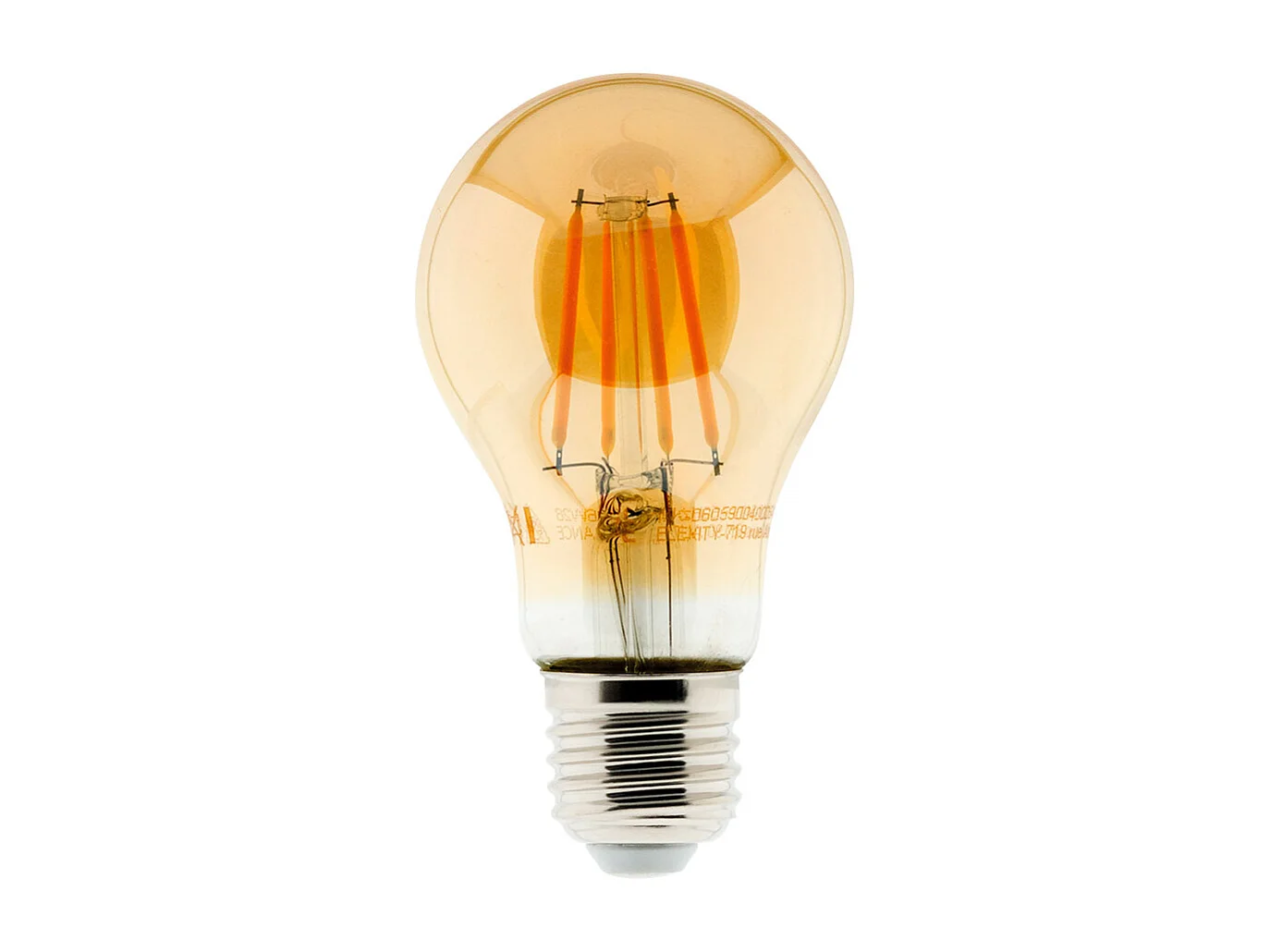 Ampoule déco filament LED ambrée 4W E27 2500K - Zenitech