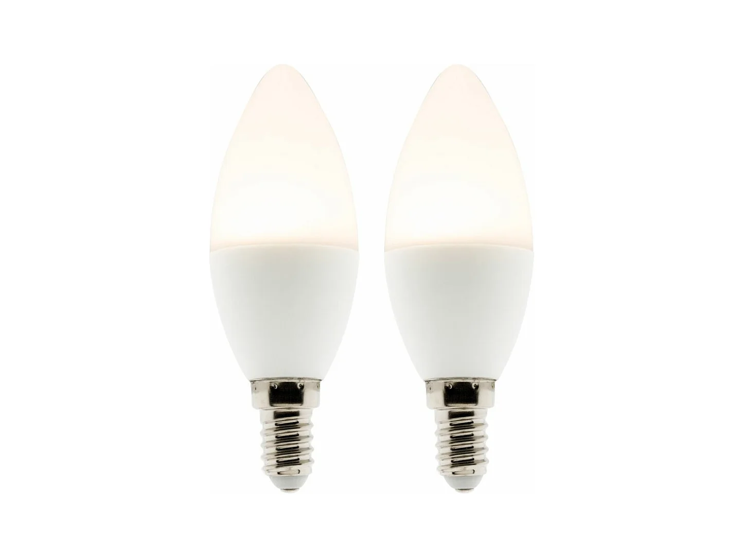 Lot de 2 ampoules LED Flamme 5W E14 360lm 2700K - Blanc chaud - Zenitech