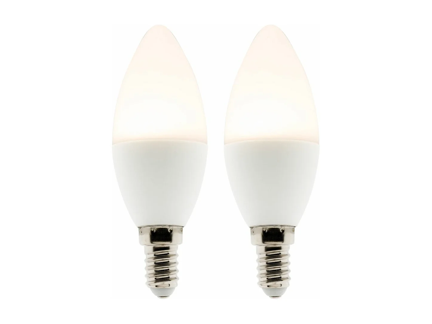 Lot de 2 ampoules LED Flamme 5W E14 360lm 2700K - Blanc chaud - Zenitech