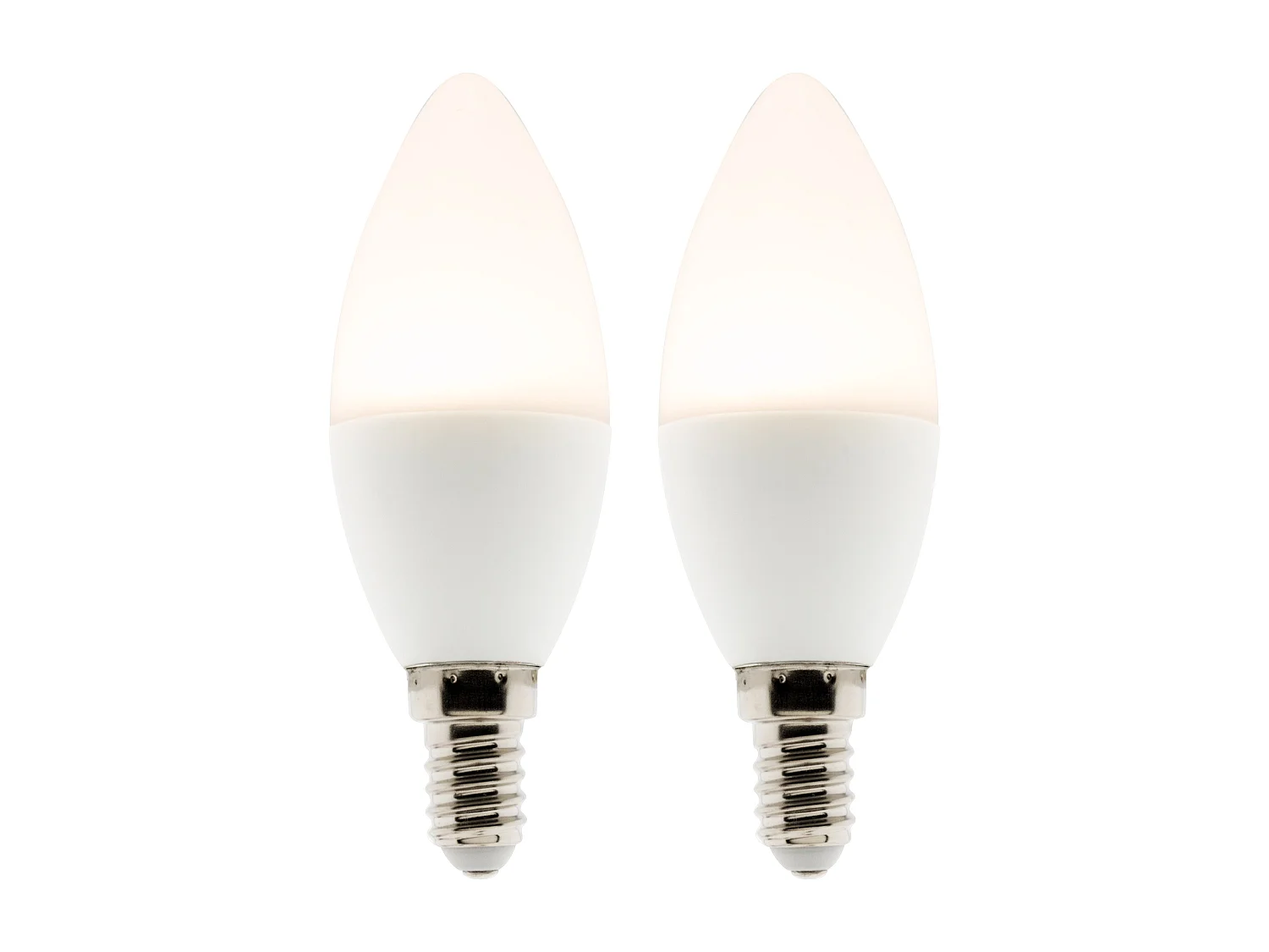 Lot de 2 ampoules LED Flamme 5W E14 360lm 2700K - Blanc chaud - Zenitech