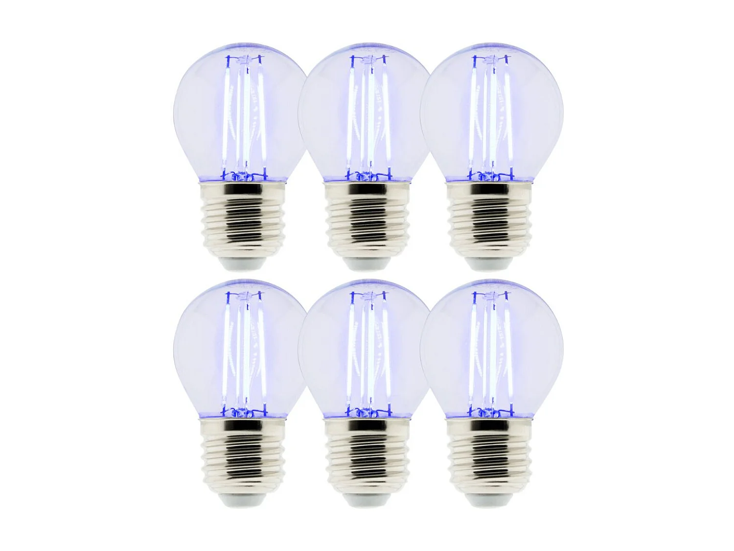 Lot de 6 Ampoules LED déco filament - Bleu 3W E27 sphérique - Zenitech