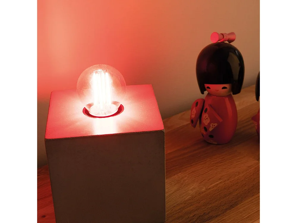 Lot de 5 Ampoules LED déco filament Rouge 3W E27 sphérique - Zenitech