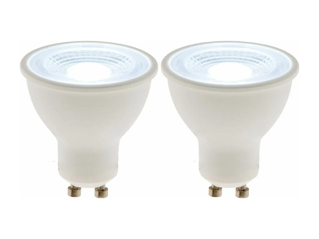 Lot de 2 spots LED GU10 5W - Blanc neutre - 400lm 6500K  - Zenitech