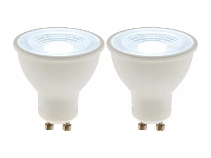 Lot de 2 spots LED GU10 5W - Blanc neutre - 400lm 6500K  - Zenitech