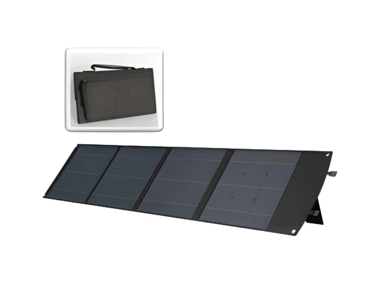 Panneau solaire portatif SolarTec 200 - 200w 18V 6,6A - 4 pans monocristallins - Port USB A-C - Câble DC - Protec