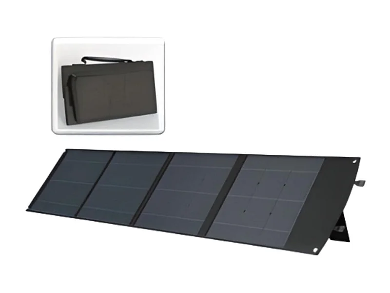 Panneau solaire portatif SolarTec 200 - 200w 18V 6,6A - 4 pans monocristallins - Port USB A-C - Câble DC - Protec