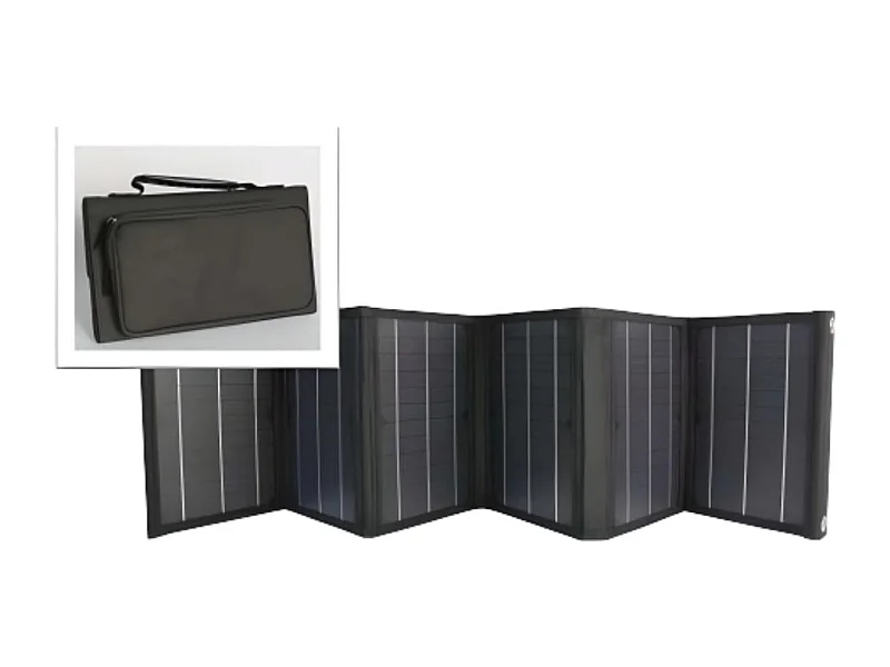 Panneau solaire portatif pliable SolarTec 60 - 60W 18V 3,3A - 6 pans monocristallins - Port USB A/C - Câble DC - Protec