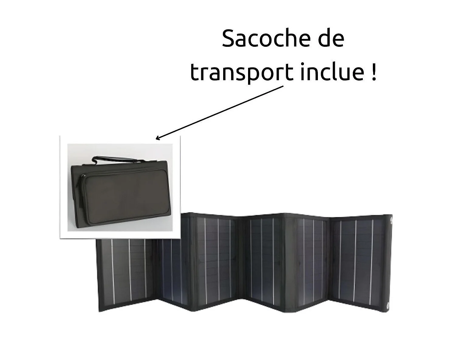 Panneau solaire portatif pliable SolarTec 60 - 60W 18V 3,3A - 6 pans monocristallins - Port USB A/C - Câble DC - Protec
