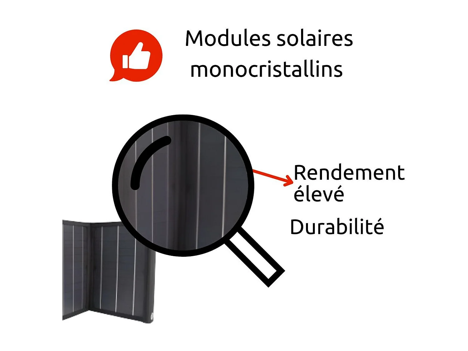 Panneau solaire portatif pliable SolarTec 60 - 60W 18V 3,3A - 6 pans monocristallins - Port USB A/C - Câble DC - Protec