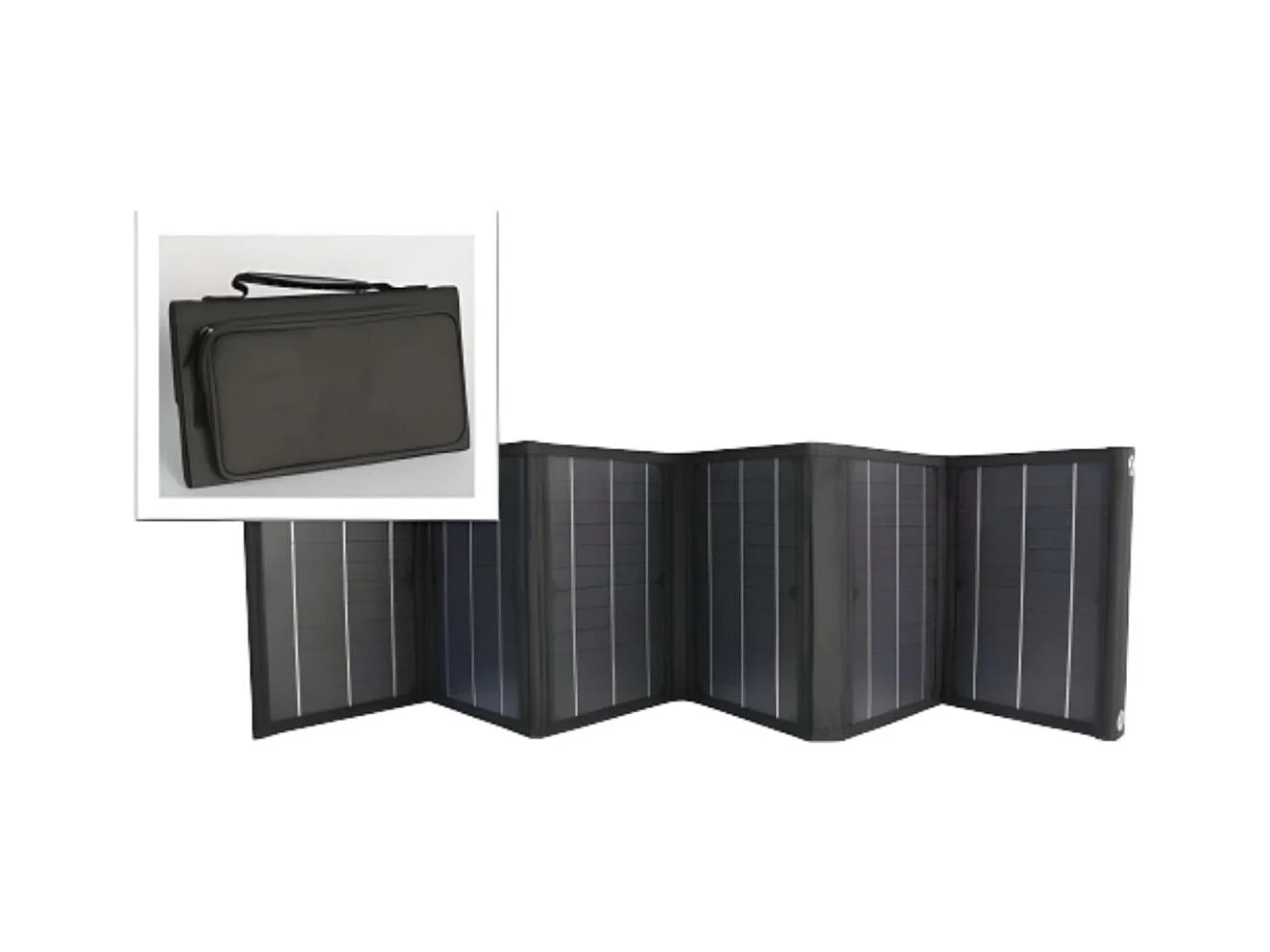 Panneau solaire portatif pliable SolarTec 60 - 60W 18V 3,3A - 6 pans monocristallins - Port USB A/C - Câble DC - Protec