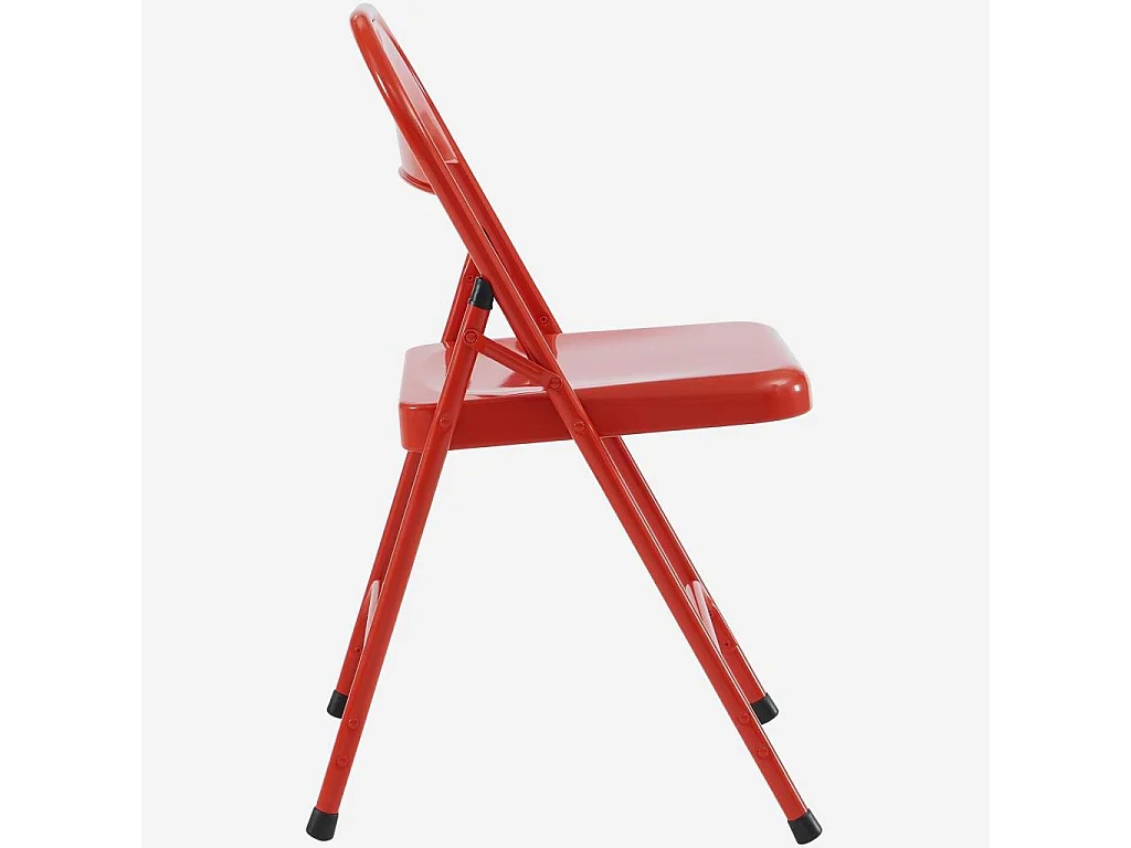 Habitat - Lot de 4 chaises pliantes en acier laqué - Rouge coquelicot - Macadam