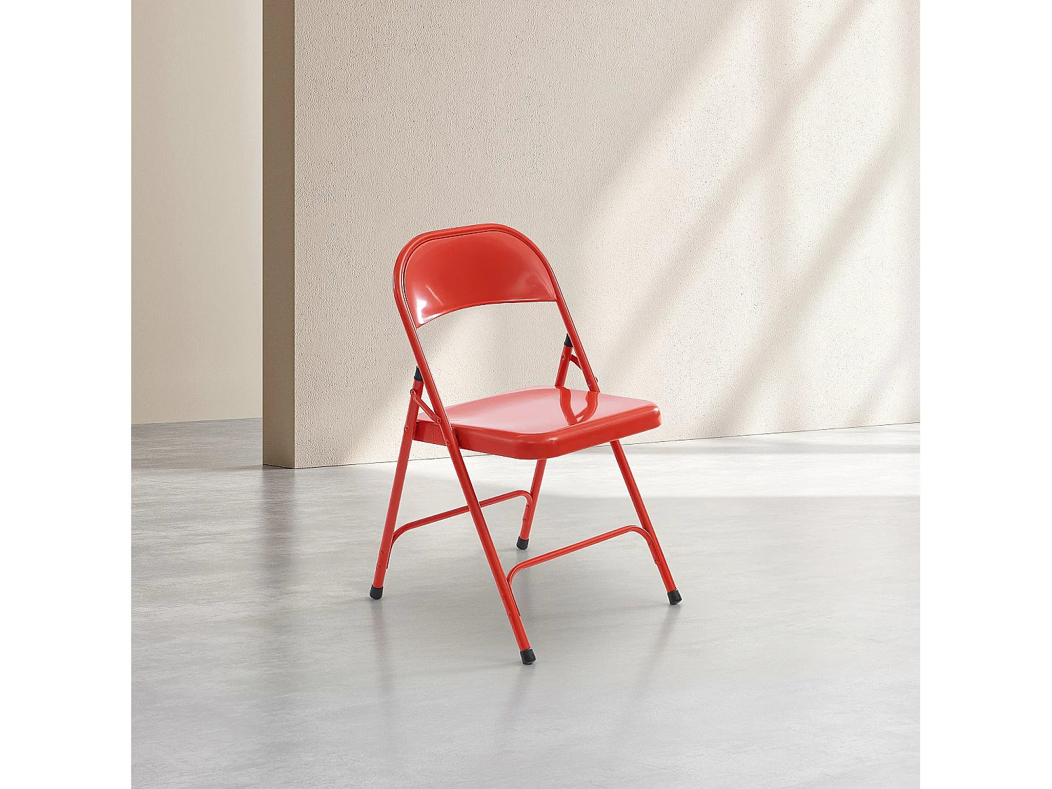 Habitat - Chaise pliante en acier laqué - Rouge coquelicot - Macadam