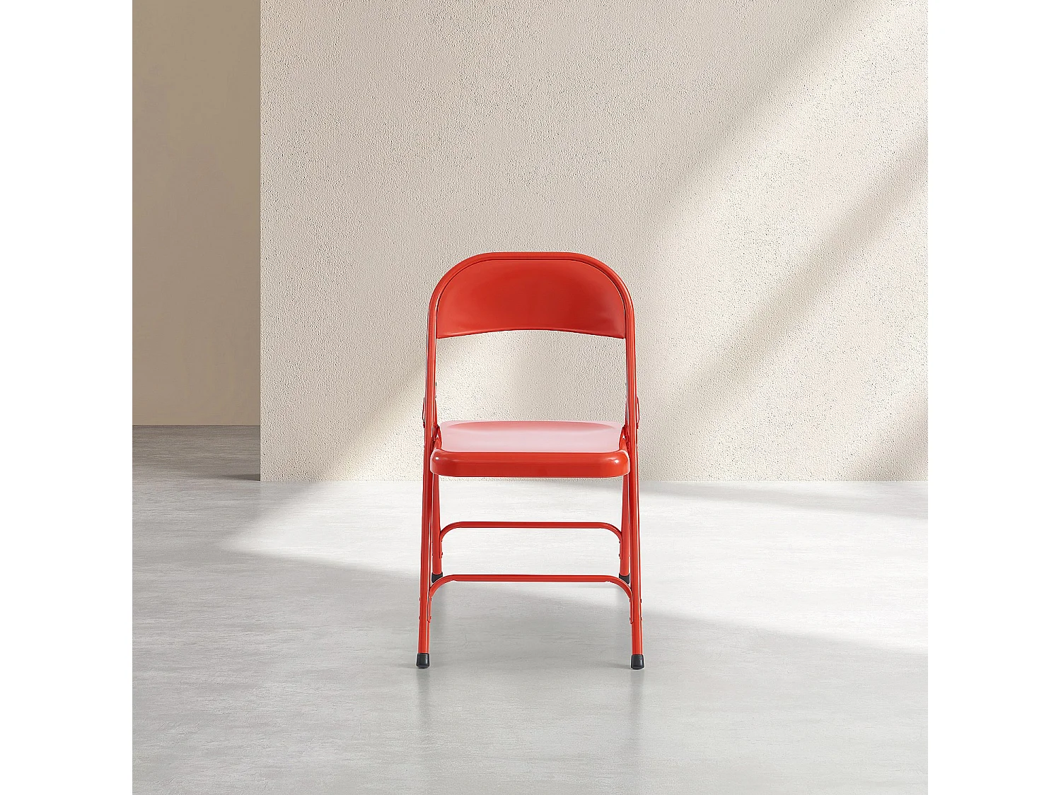 Habitat - Chaise pliante en acier laqué - Rouge coquelicot - Macadam