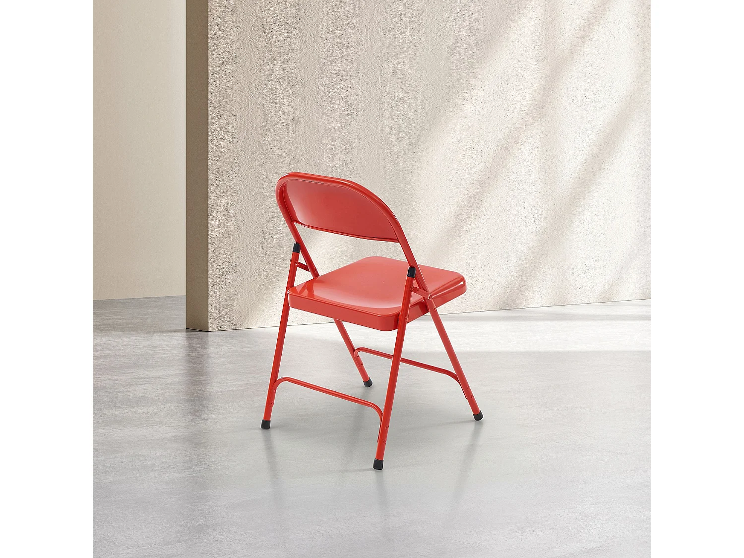 Habitat - Chaise pliante en acier laqué - Rouge coquelicot - Macadam